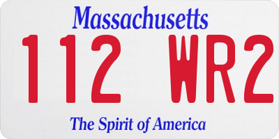 MA license plate 112WR2