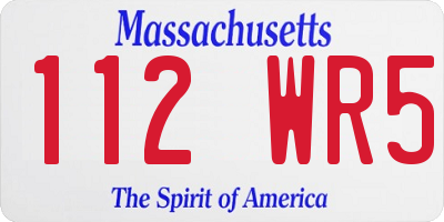 MA license plate 112WR5