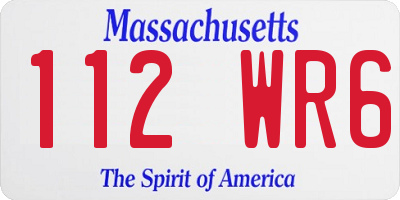 MA license plate 112WR6