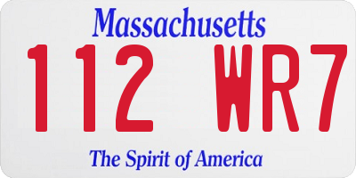 MA license plate 112WR7