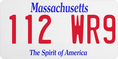 MA license plate 112WR9