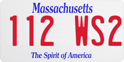 MA license plate 112WS2
