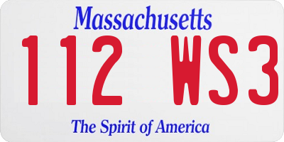MA license plate 112WS3