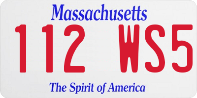 MA license plate 112WS5