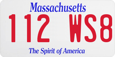 MA license plate 112WS8