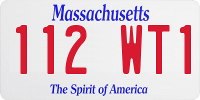 MA license plate 112WT1