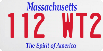 MA license plate 112WT2