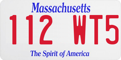 MA license plate 112WT5