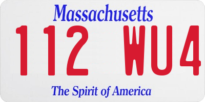 MA license plate 112WU4