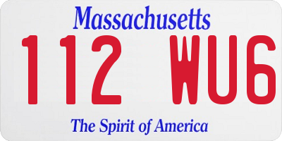 MA license plate 112WU6