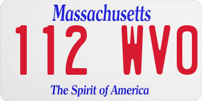 MA license plate 112WV0