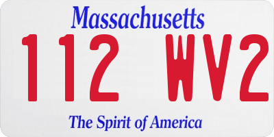MA license plate 112WV2
