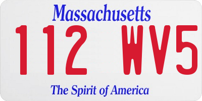 MA license plate 112WV5