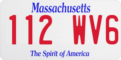 MA license plate 112WV6