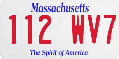 MA license plate 112WV7