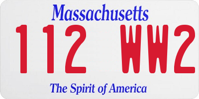 MA license plate 112WW2
