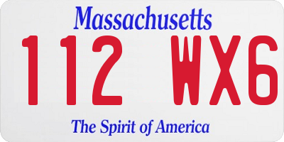 MA license plate 112WX6