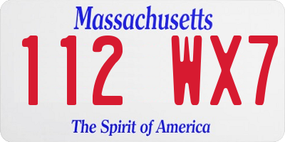 MA license plate 112WX7