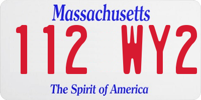 MA license plate 112WY2