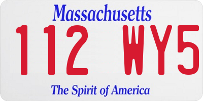 MA license plate 112WY5