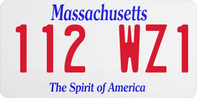 MA license plate 112WZ1