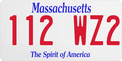 MA license plate 112WZ2