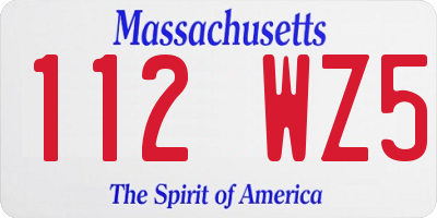 MA license plate 112WZ5