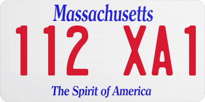MA license plate 112XA1