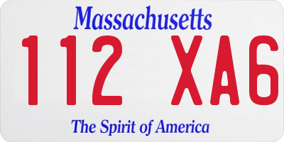 MA license plate 112XA6