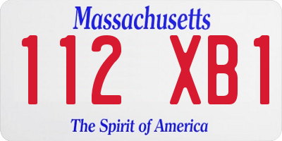 MA license plate 112XB1