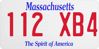MA license plate 112XB4