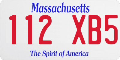 MA license plate 112XB5