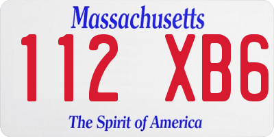 MA license plate 112XB6