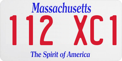 MA license plate 112XC1