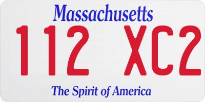 MA license plate 112XC2