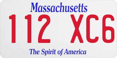 MA license plate 112XC6