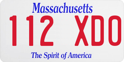 MA license plate 112XD0