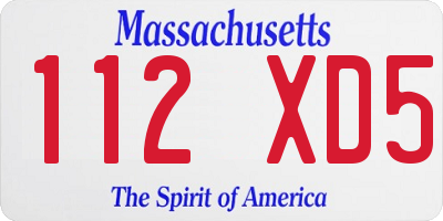 MA license plate 112XD5