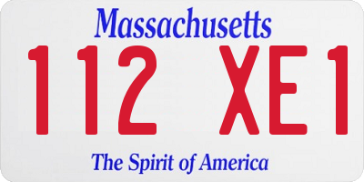 MA license plate 112XE1