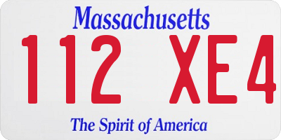 MA license plate 112XE4