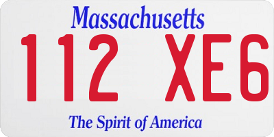 MA license plate 112XE6