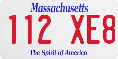 MA license plate 112XE8