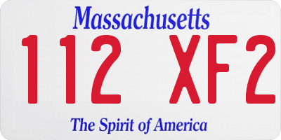 MA license plate 112XF2