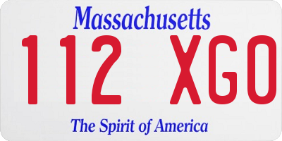 MA license plate 112XG0