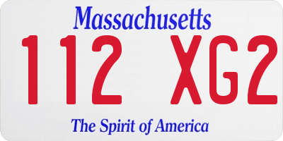 MA license plate 112XG2