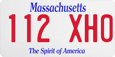 MA license plate 112XH0