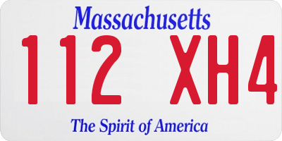 MA license plate 112XH4
