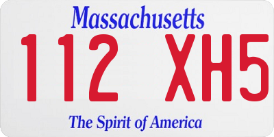 MA license plate 112XH5