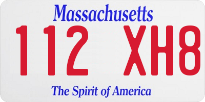 MA license plate 112XH8
