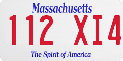 MA license plate 112XI4